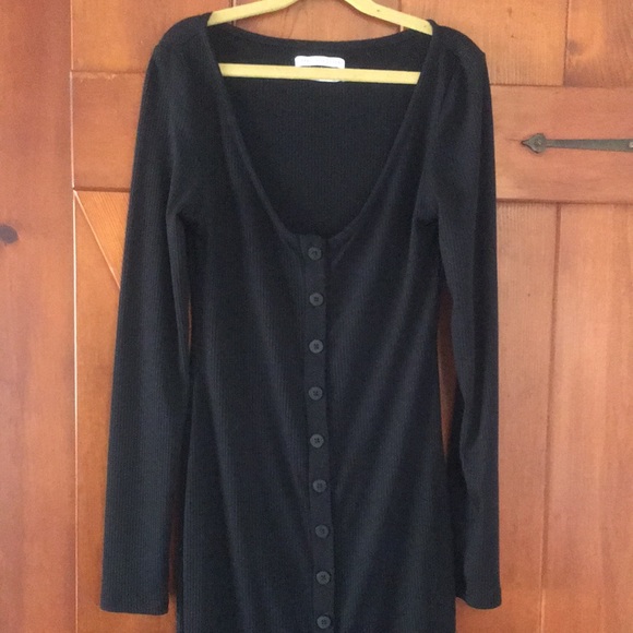 Urban Outfitters**Black Dress**Long Sleeved**Button Up - Picture 4 of 5